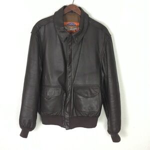 Vintage Cooper Men’s Leather Jacket Size 44L U.S.Air Force Type -A-2 Brown.